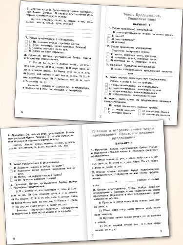 Тематический контроль по русскому языку. 3 класс - 9