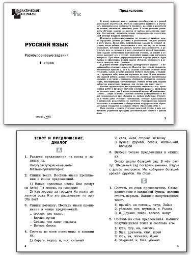 Русский язык. Разноуровневые задания. 1 класс - 8